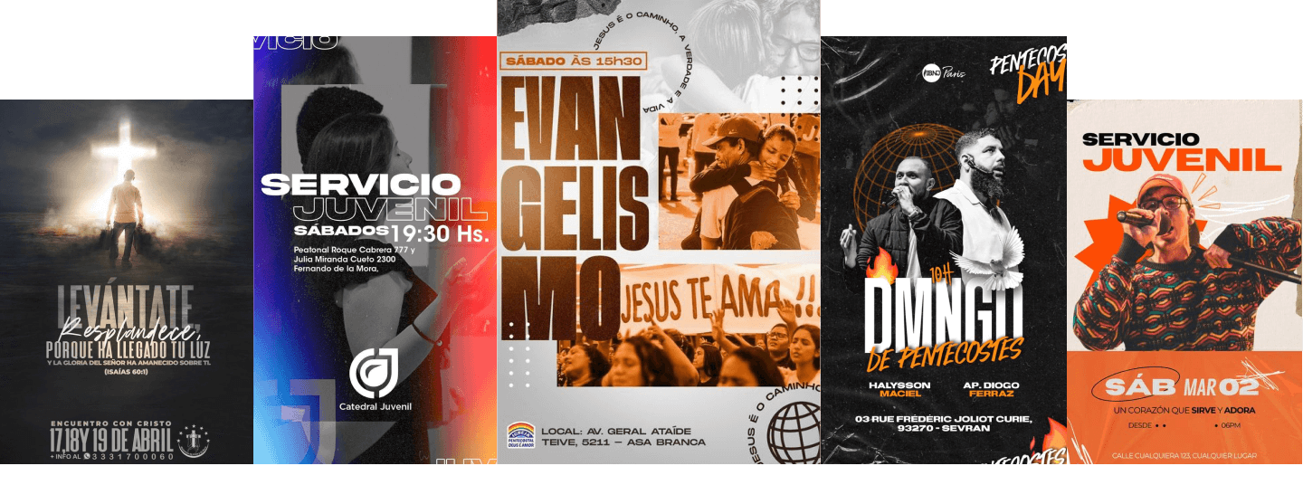 Diseños de publicidades para eventos cristianos